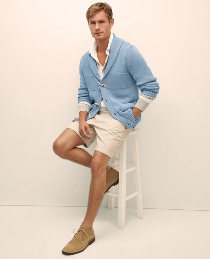 Cotton Shawl Collar Toggle Cardigan, image 1