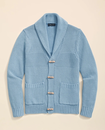 Cotton Shawl Collar Toggle Cardigan, image 5