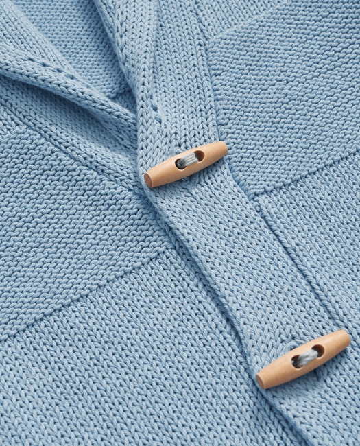 Cotton Shawl Collar Toggle Cardigan