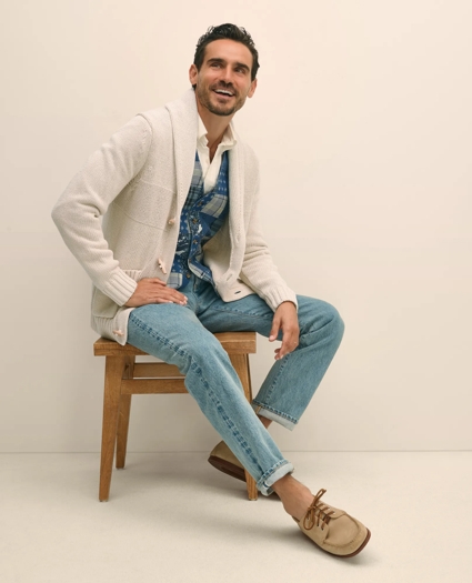 Cotton Shawl Collar Toggle Cardigan, image 1