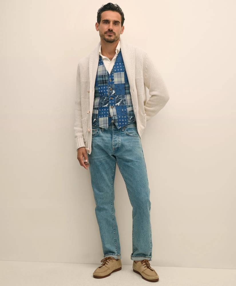 Cotton Shawl Collar Toggle Cardigan, image 3