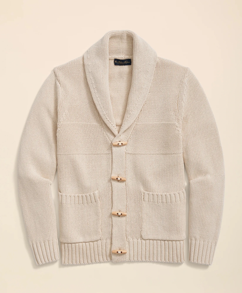 Cotton Shawl Collar Toggle Cardigan, image 7