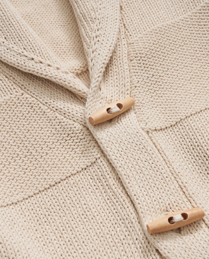 Cotton Shawl Collar Toggle Cardigan, image 8
