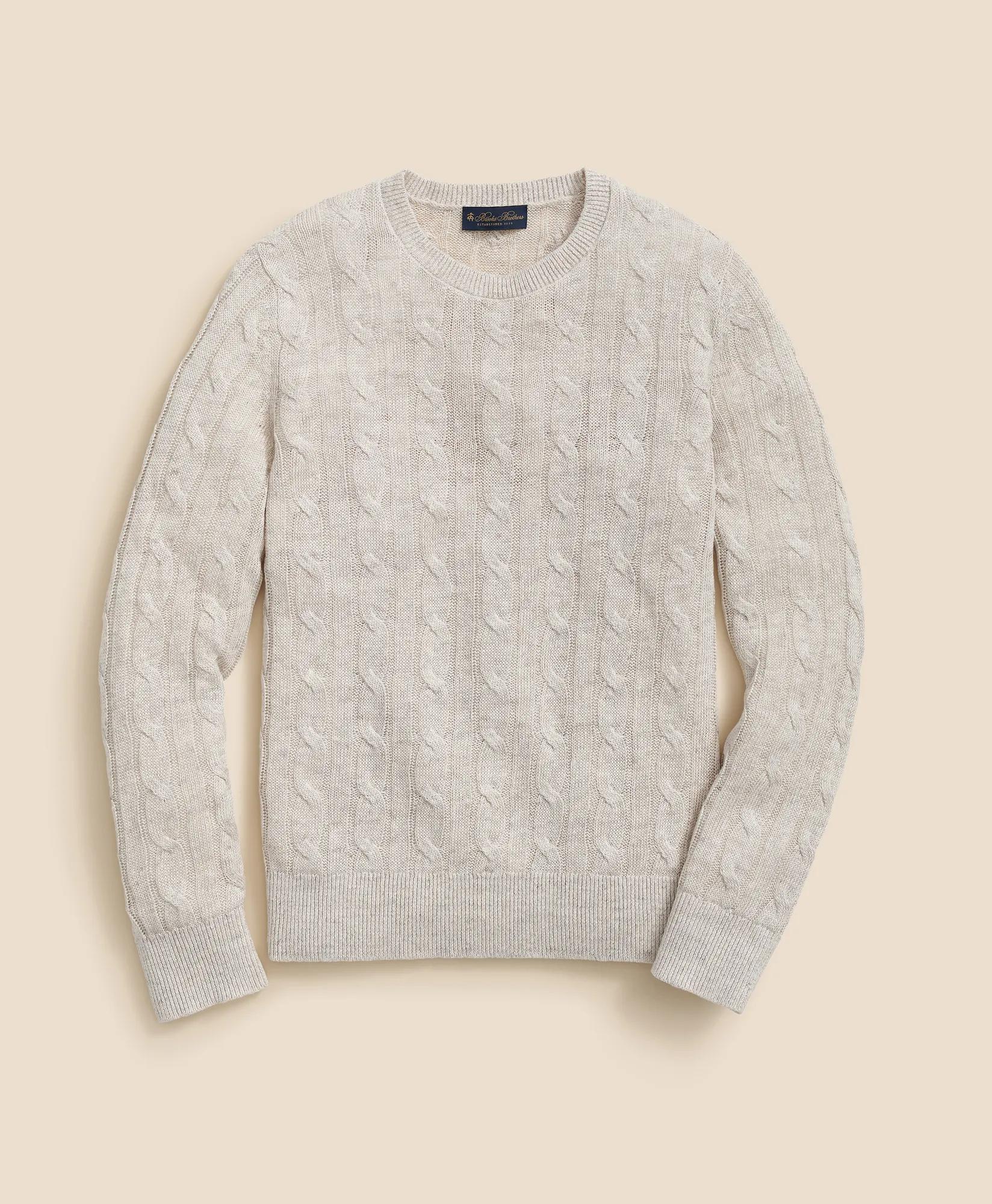 Linen Cable Knit Sweater, image 1