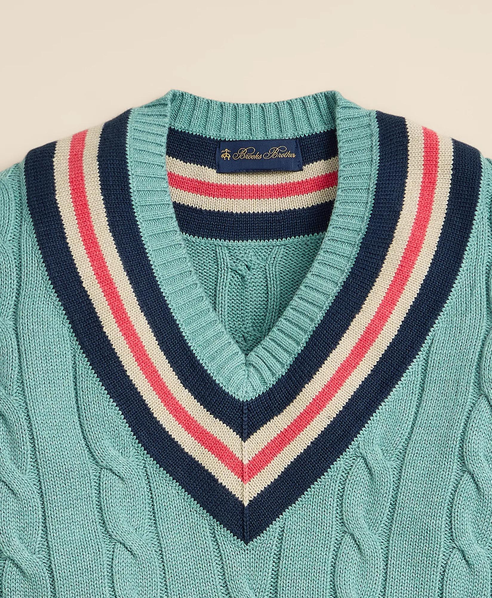 Archive Tennis Sweater in Supima® Cotton, image 2