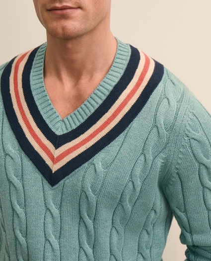 Archive Tennis Sweater in Supima&reg; Cotton, image 5