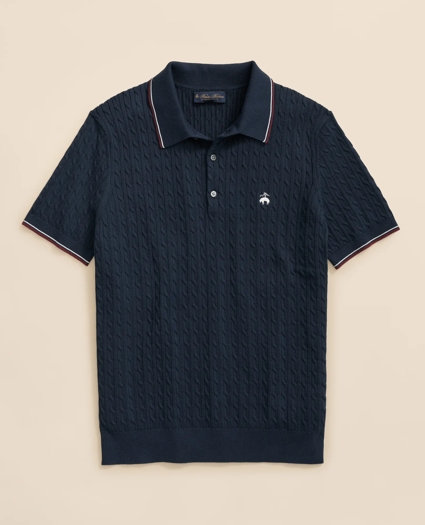 Cable Knit Archive Tennis Polo in Supima® Cotton, image 1