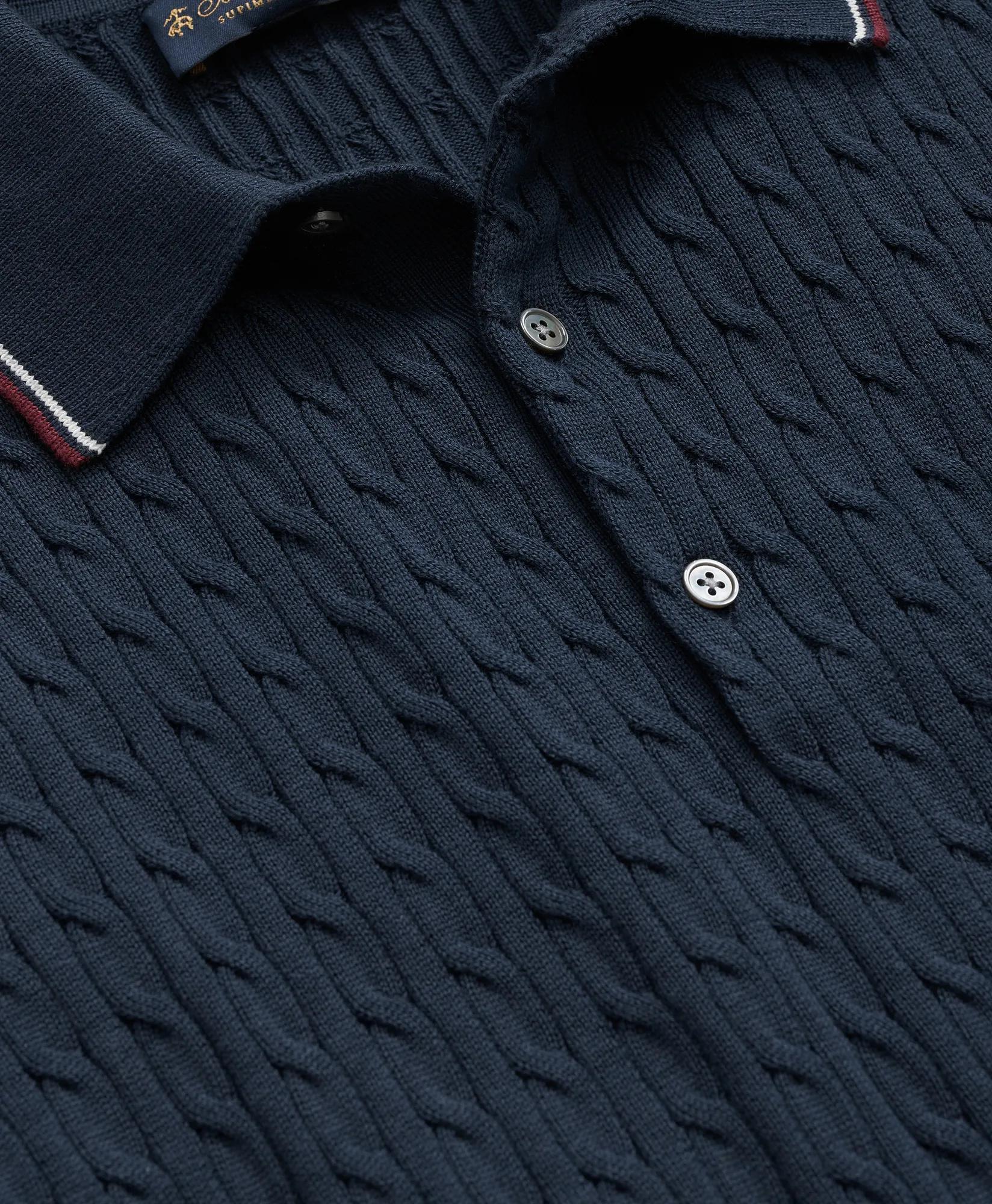 Cable Knit Archive Tennis Polo in Supima® Cotton, image 2