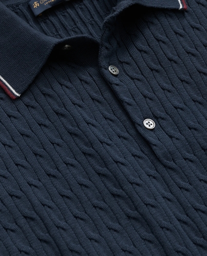 Cable Knit Archive Tennis Polo in Supima® Cotton, image 2