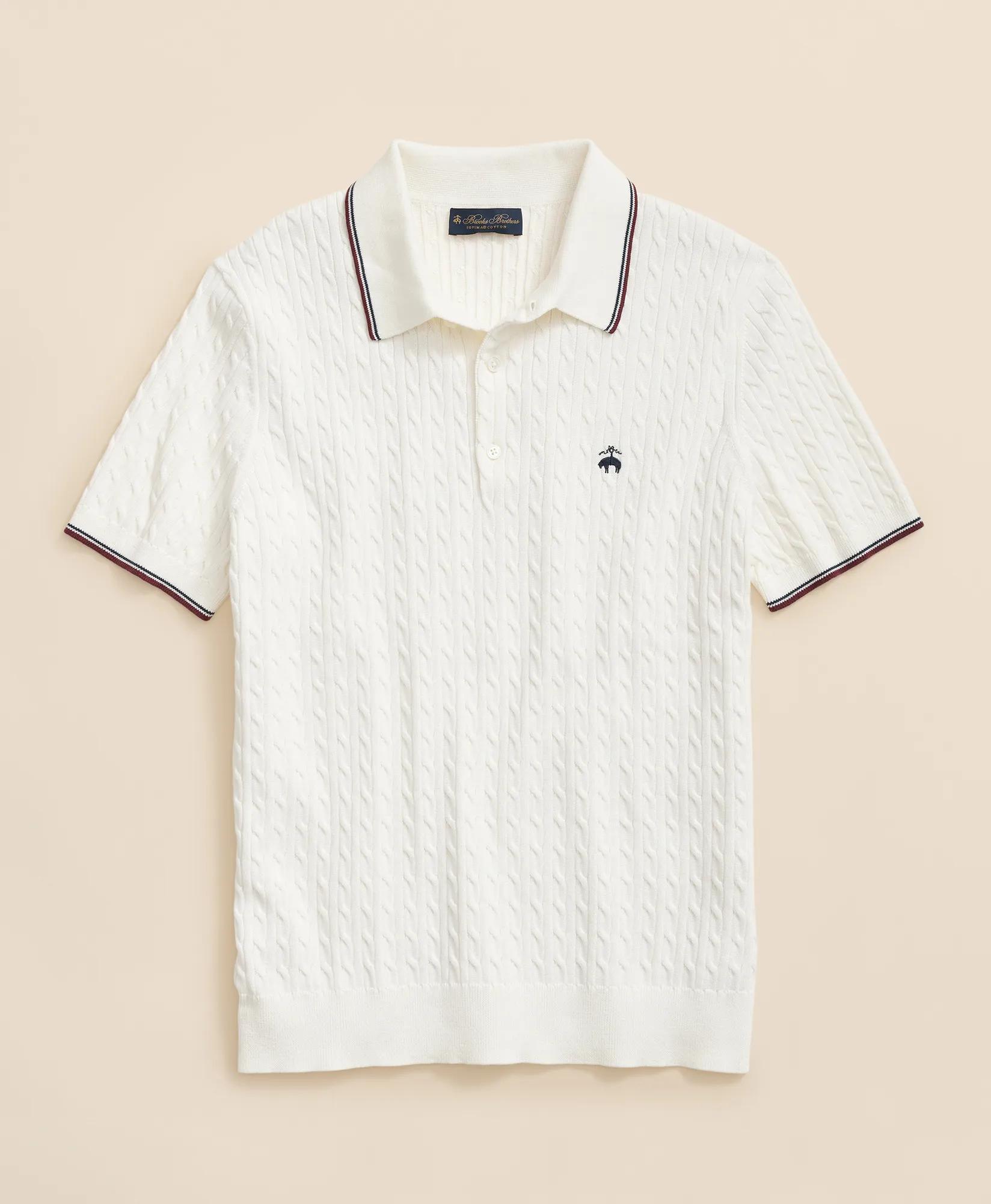 Cable Knit Archive Tennis Polo in Supima Cotton