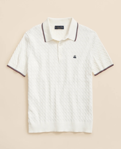 Cable Knit Archive Tennis Polo in Supima® Cotton, image 1