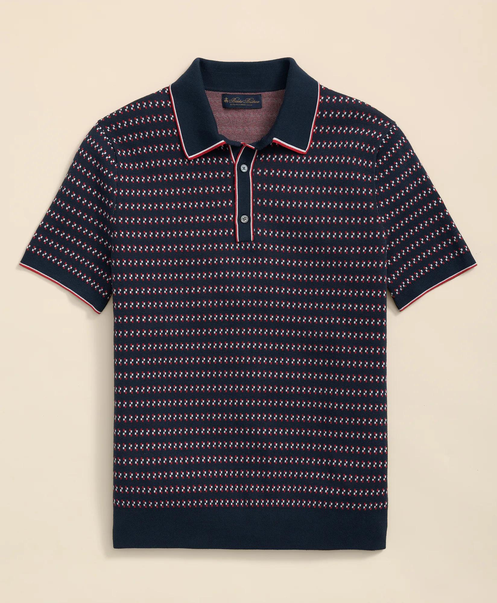 Foulard Tipped Polo Sweater in Supima Cotton