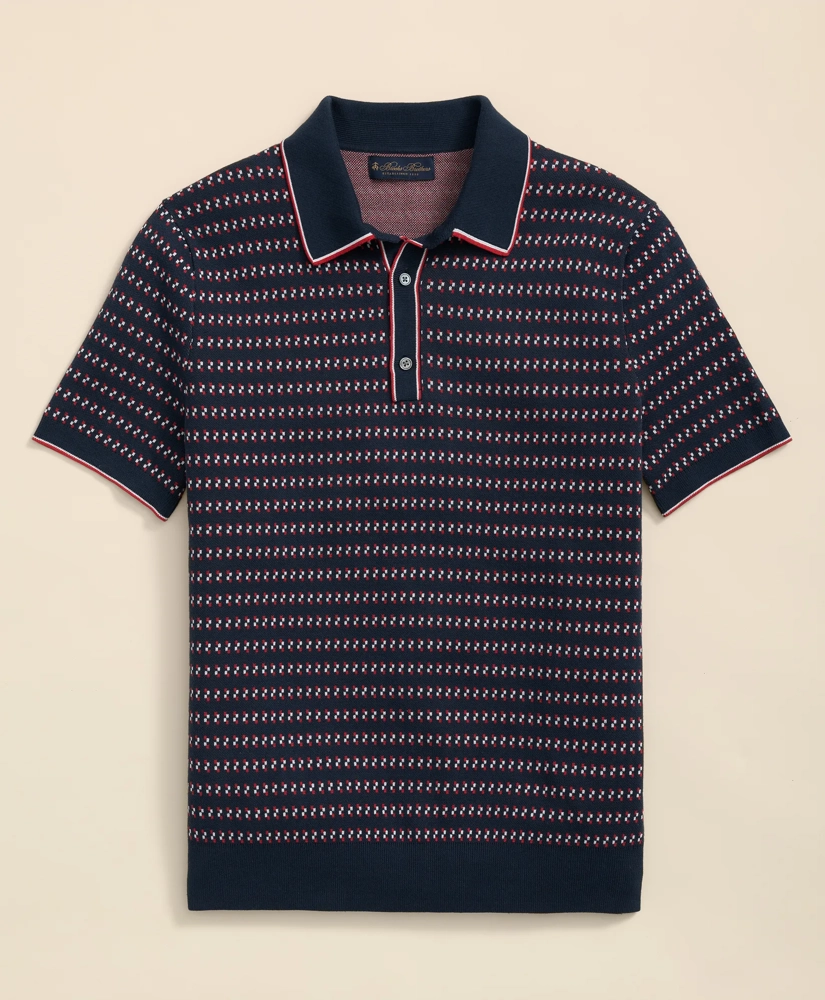 Foulard Tipped Polo Sweater in Supima® Cotton