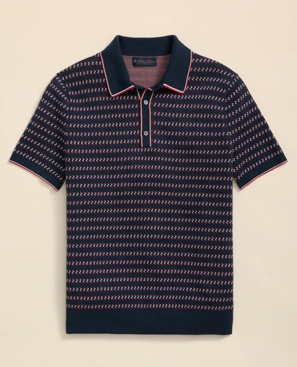Foulard Tipped Polo Sweater in Supima® Cotton, image 1