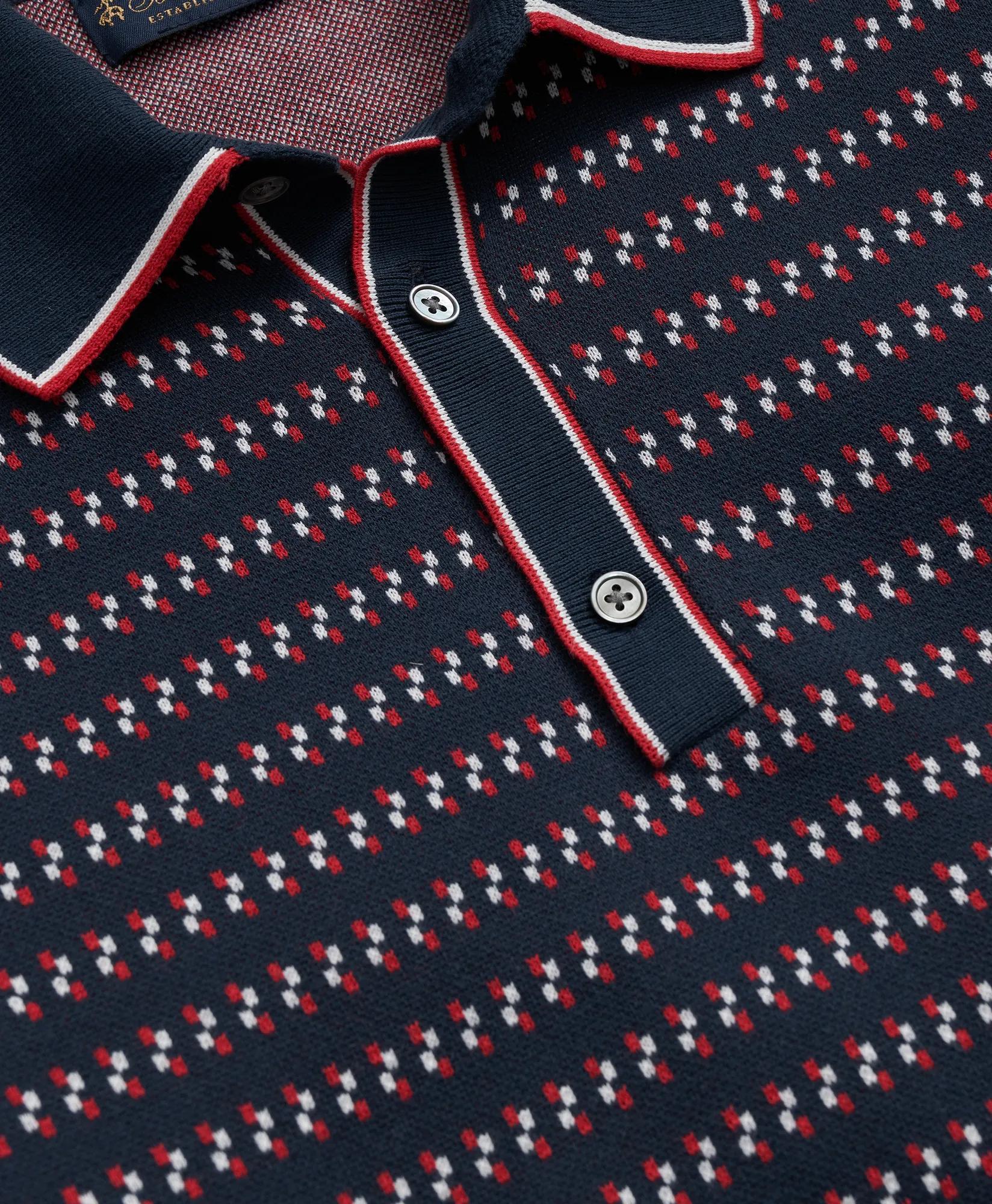 Foulard Tipped Polo Sweater in Supima Cotton
