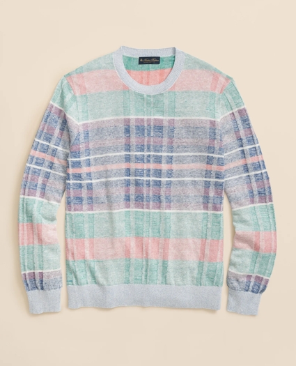 Madras Pattern Sweater in Linen, image 1