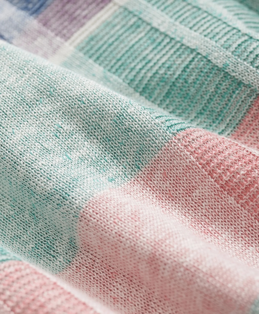 Madras Pattern Sweater in Linen, image 3
