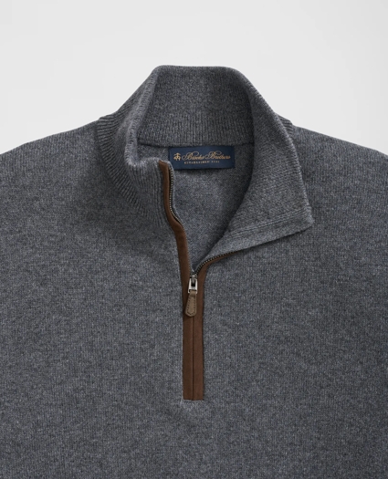 3-Ply Cashmere Half-Zip Sweater, image 2