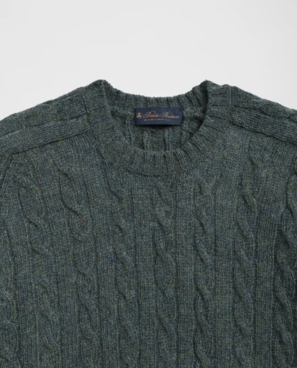 Cable Crewneck Sweater in Shetland Wool, image 2