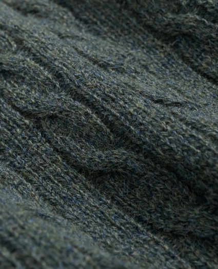 Cable Crewneck Sweater in Shetland Wool, image 3