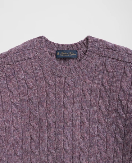 Cable Crewneck Sweater in Shetland Wool, image 5