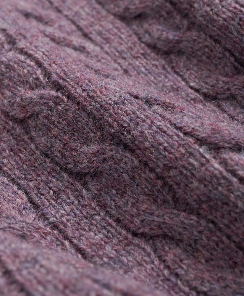 Cable Crewneck Sweater in Shetland Wool, image 6