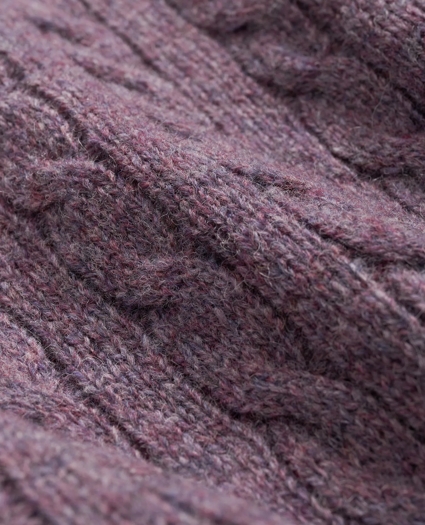 Cable Crewneck Sweater in Shetland Wool, image 6