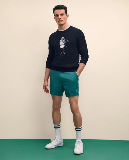 Brooks Brothers X Prince Cotton Blend Embroidered Henry Sweater, image 1