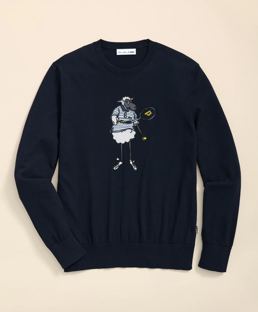 Brooks Brothers X Prince Cotton Blend Embroidered Henry Sweater, image 4