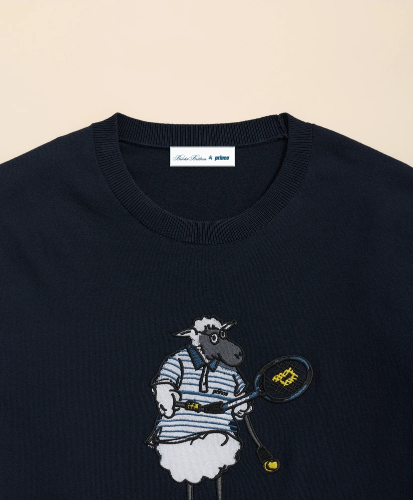 Brooks Brothers X Prince Cotton Blend Embroidered Henry Sweater, image 5
