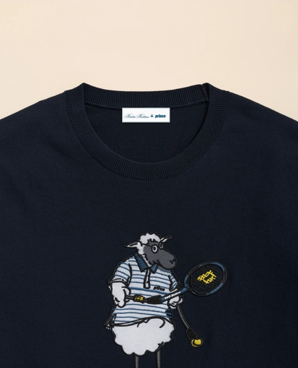 Brooks Brothers X Prince Cotton Blend Embroidered Henry Sweater, image 5
