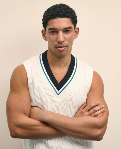 Brooks Brothers X Prince Cotton Tennis Sweater Vest, image 5