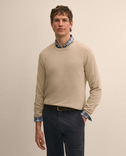 Supima&reg; Cotton Pique Crewneck Sweater, image 1