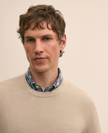 Supima&reg; Cotton Pique Crewneck Sweater, image 2