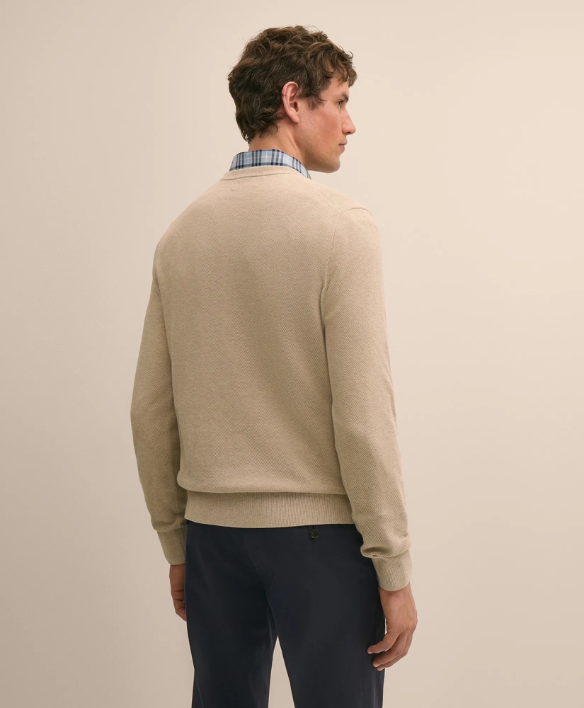 Supima&reg; Cotton Pique Crewneck Sweater, image 3