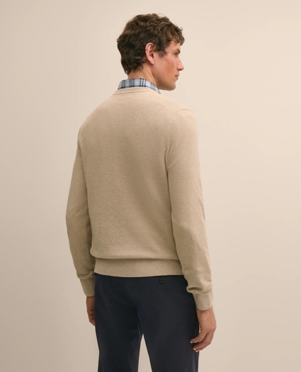 Supima&reg; Cotton Pique Crewneck Sweater, image 3