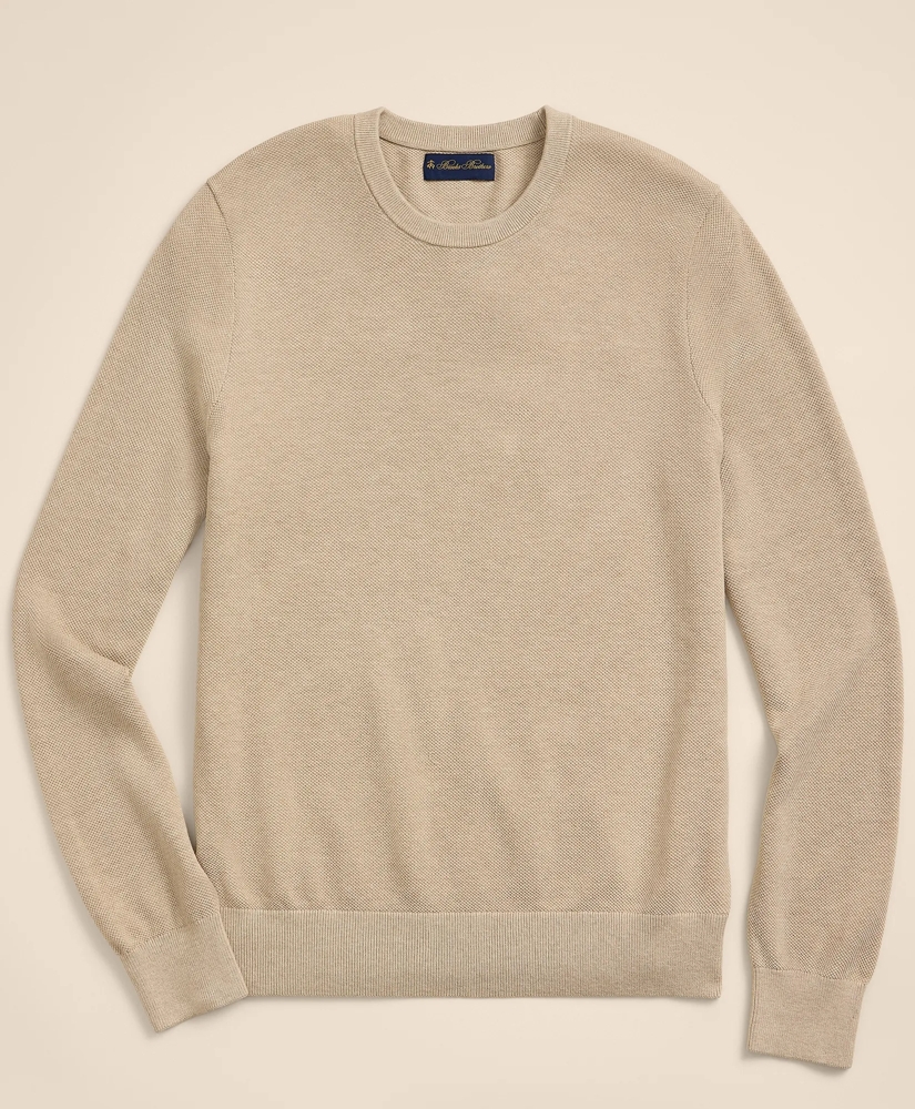 Supima&reg; Cotton Pique Crewneck Sweater, image 4