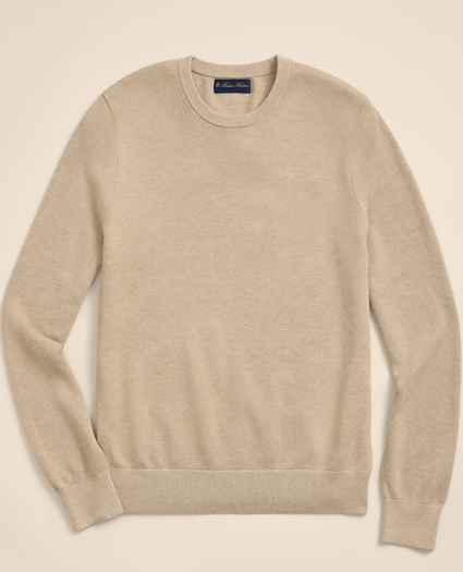 Supima&reg; Cotton Pique Crewneck Sweater, image 4