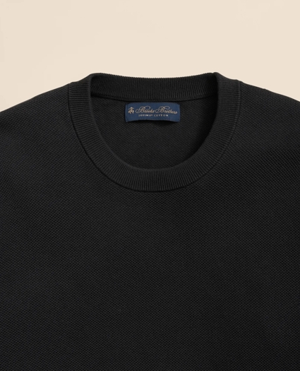 Supima® Cotton Pique Crewneck Sweater, image 2