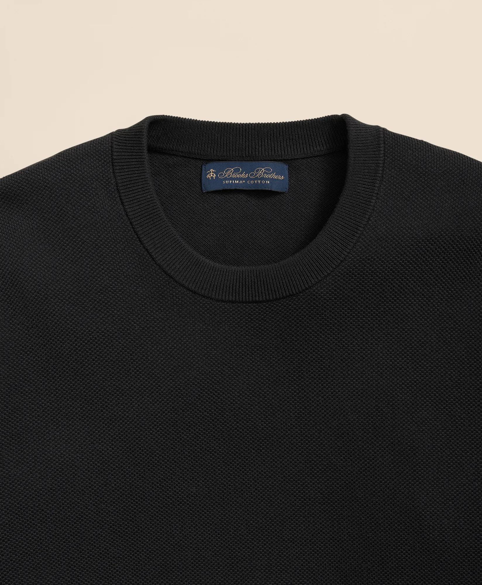 Supima® Cotton Pique Crewneck Sweater, image 2