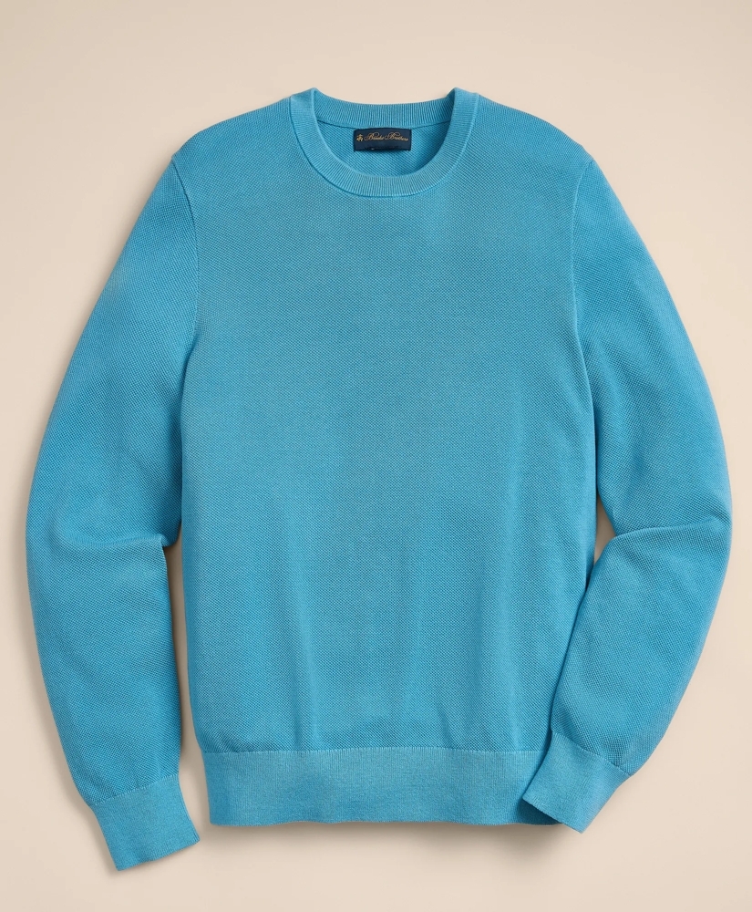 Supima&reg; Cotton Pique Crewneck Sweater, image 2