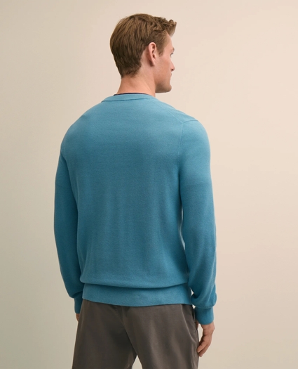 Supima&reg; Cotton Pique Crewneck Sweater, image 4