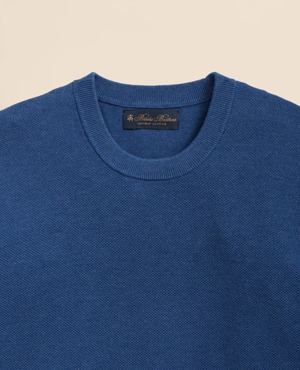 Supima® Cotton Pique Crewneck Sweater, image 2