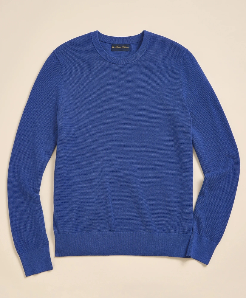 Supima&reg; Cotton Pique Crewneck Sweater, image 4