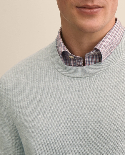 Supima&reg; Cotton Pique Crewneck Sweater, image 2