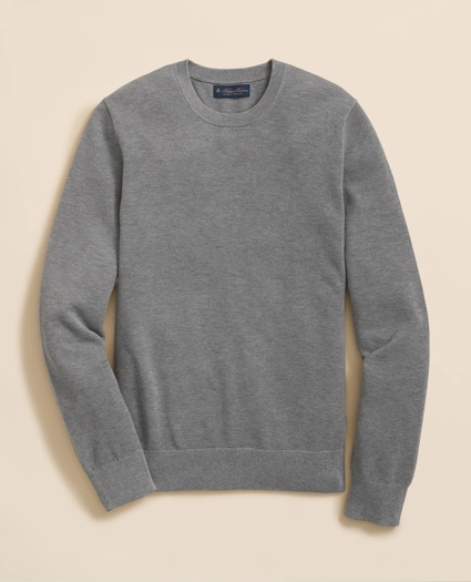 Supima® Cotton Pique Crewneck Sweater, image 1