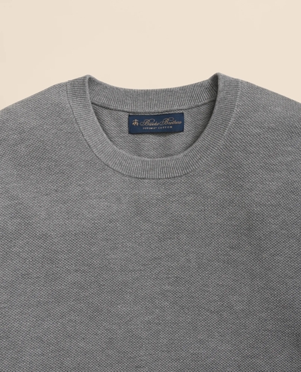 Supima® Cotton Pique Crewneck Sweater, image 2