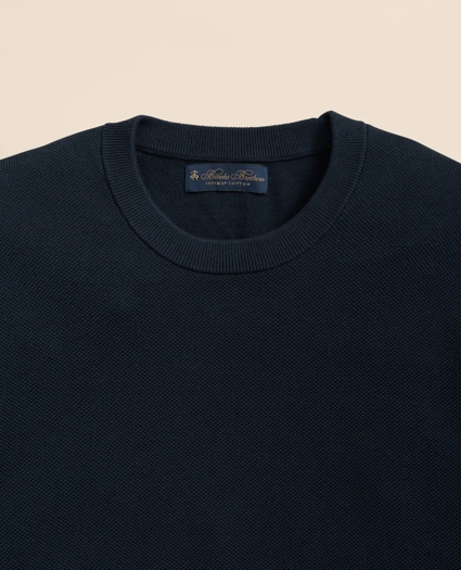 Supima® Cotton Pique Crewneck Sweater, image 2