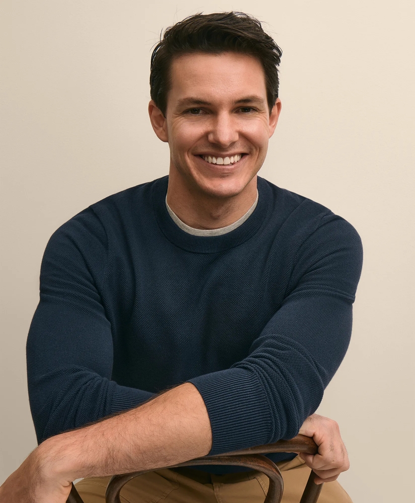 Supima&reg; Cotton Pique Crewneck Sweater, image 2