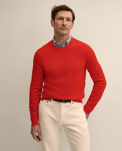 Supima&reg; Cotton Pique Crewneck Sweater, image 1